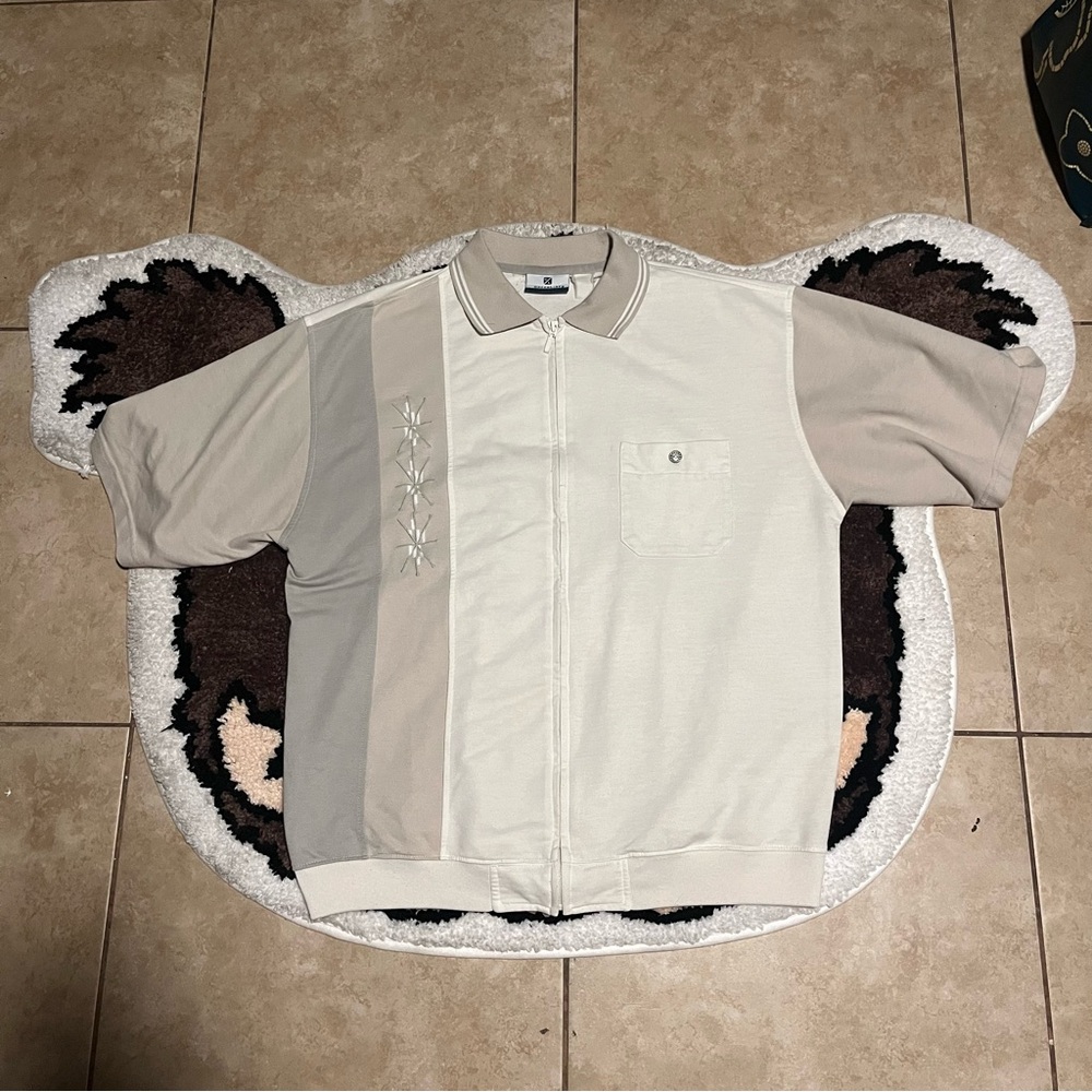Vintage Bowling-style Zip Up Golf Shirt
